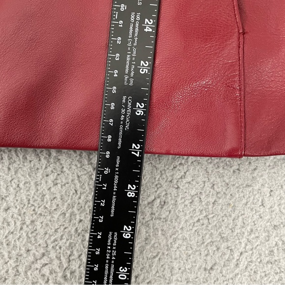 Worthington Genuine Lambskin Leather Jacket Womens XL Red Full Zip - Picture 9 of 11